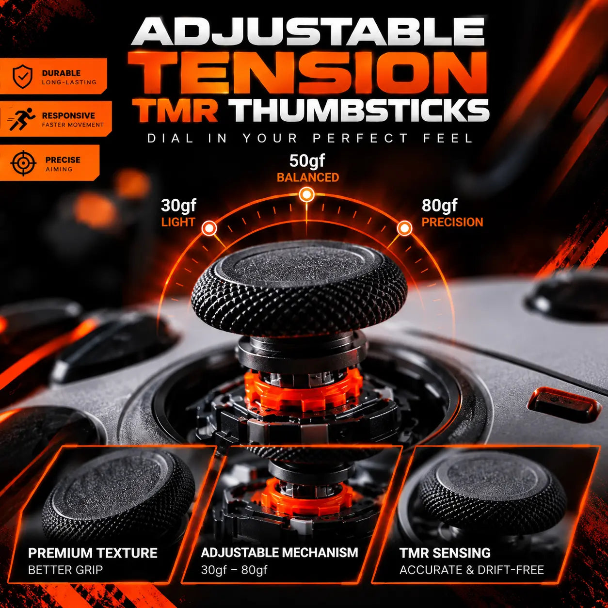 Adjustable Tension TMR Thumbsticks for PS5: Dial In Your Perfect Feel (Xbox Coming Soon) MODDEDZONE