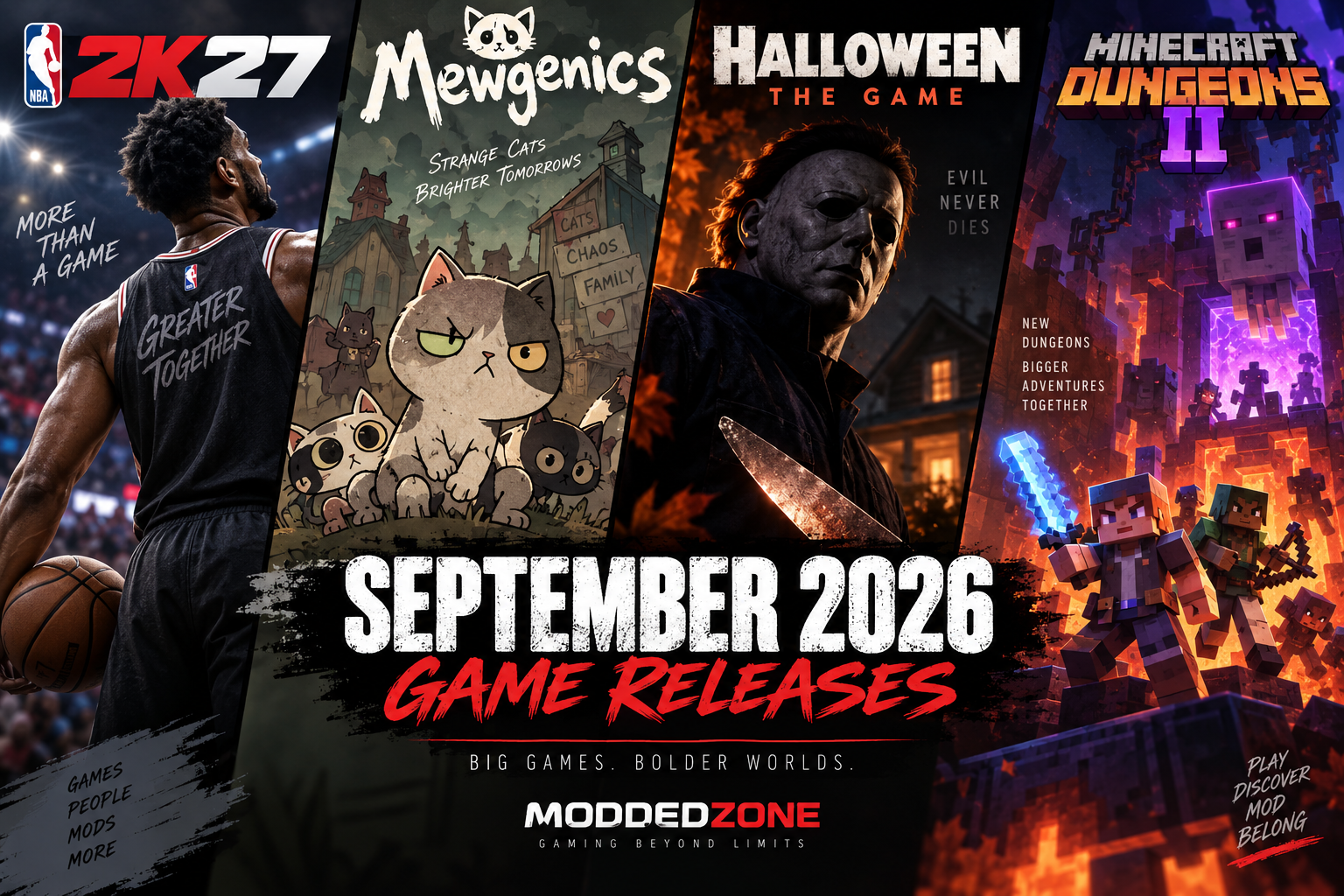 September 2026 Game Releases: NBA 2K27, Mewgenics, Halloween: The Game & Minecraft Dungeons II