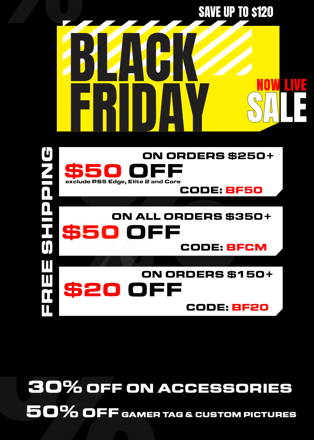 Black Friday sale, custom modded controllers for PS5, PS4. Xbox One. Elite 2. PS5 Edge