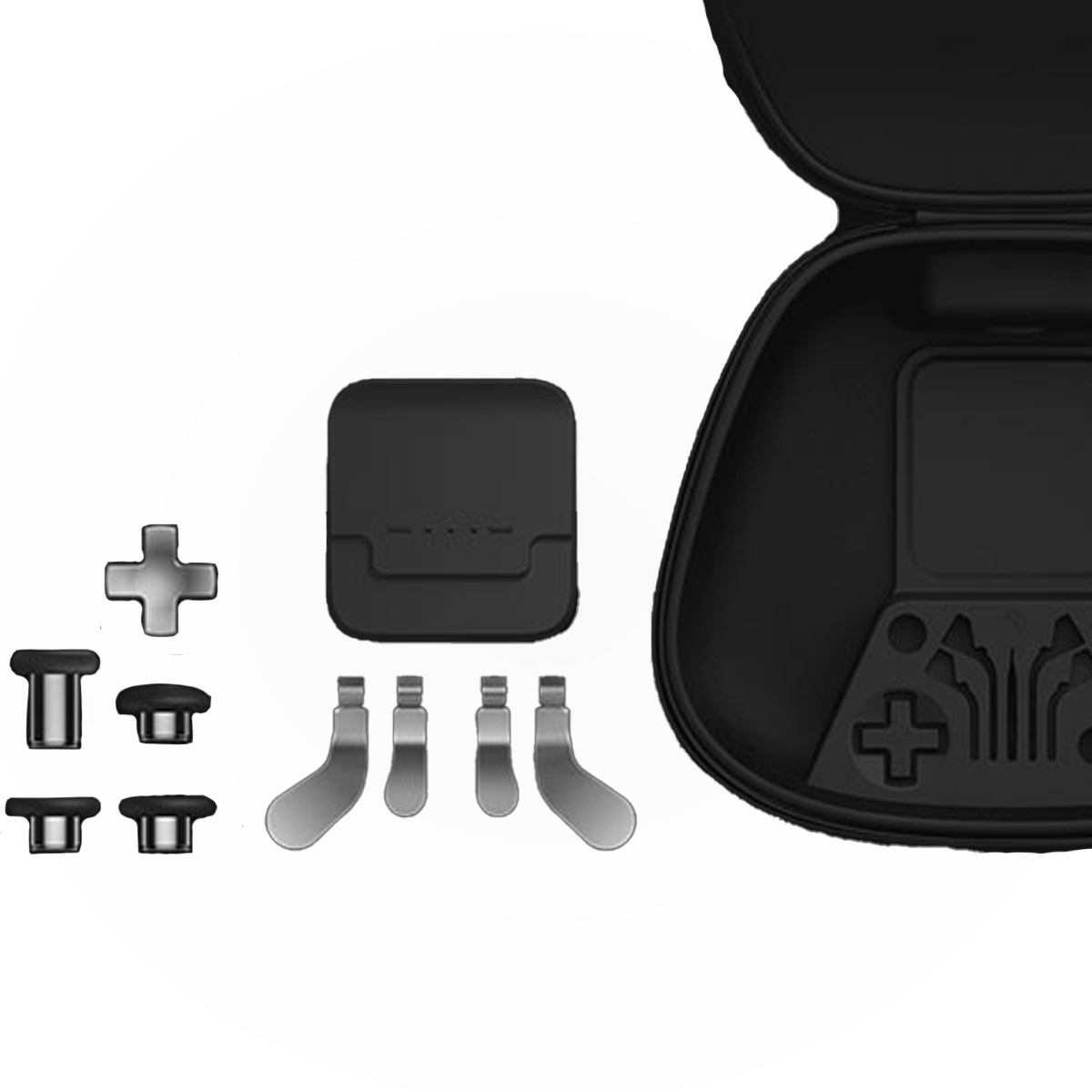 Genuine OEM accessory kit including carrying case, charging dock, interchangeable thumbsticks, metal D-pad, four paddles for Xbox Elite Wireless Controller Series 2