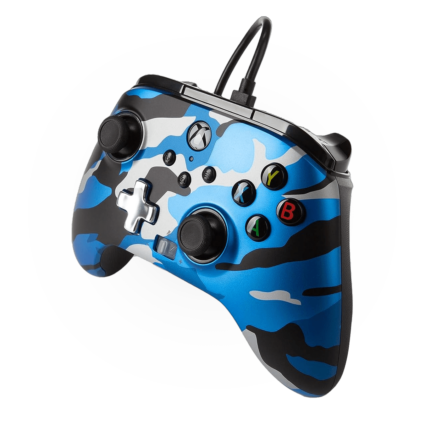 PowerA Enhanced Wired Controller For Xbox Series X|S With 2 Re-mappable Buttons - Metallic Blue Camo - ModdedZone