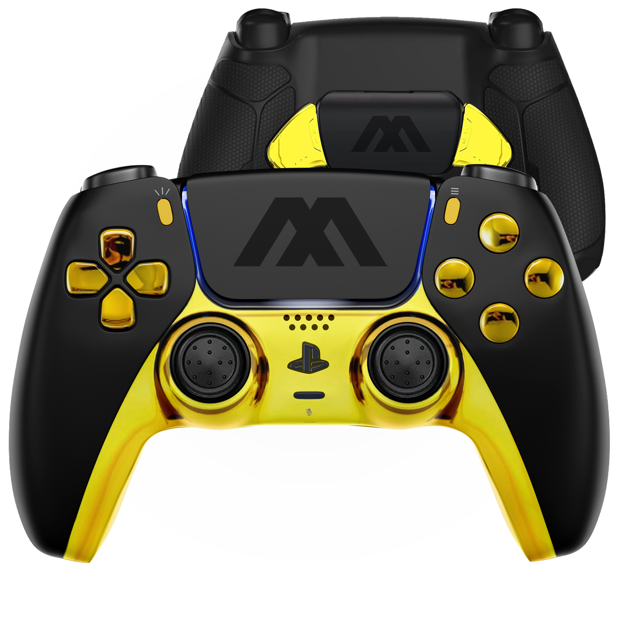 MODDEDZONE Black/Gold Smart Rapid Fire Controller Compatible with PS5  Custom Modded Controller All Shooter Games & More