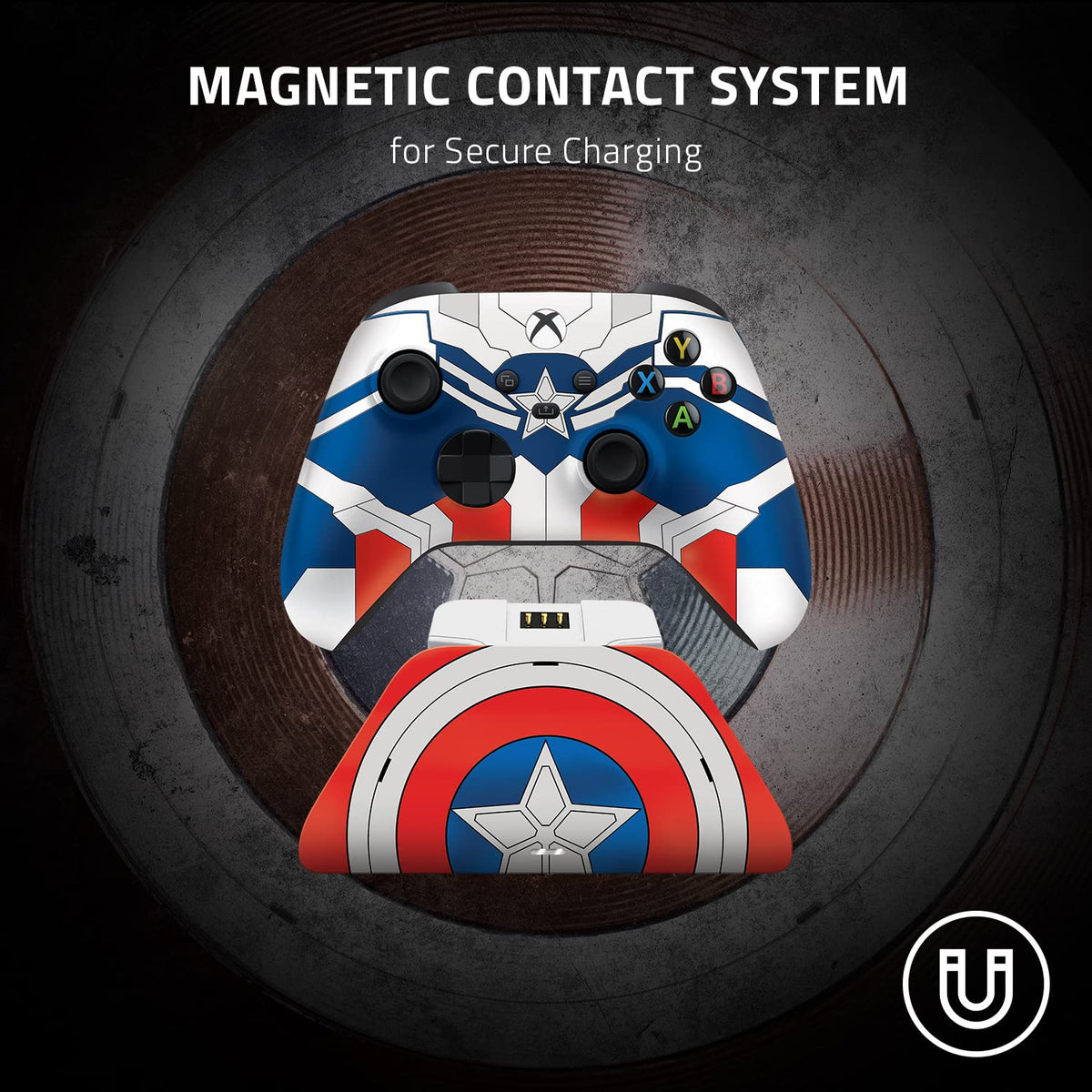 RAZER LIMITED EDITION CAPTAIN AMERICA WIRELESS PRO CONTROLLER & QUICK CHARGING STAND BUNDLE FOR XBOX SERIES X|S - ModdedZone