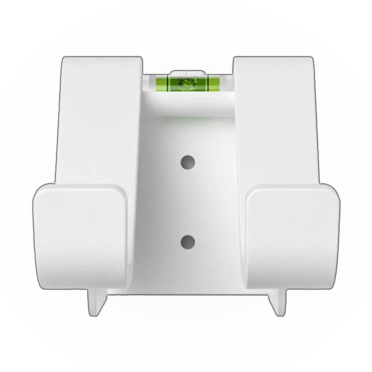 Promotional image showing white PS5 controllers mounted on a wall with a no-drill wall mount bracket.