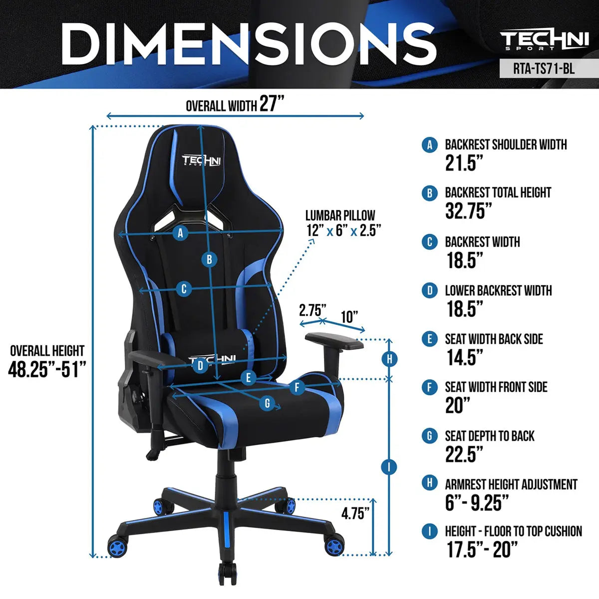 BLUE ECHO GAMING CHAIR - ModdedZone