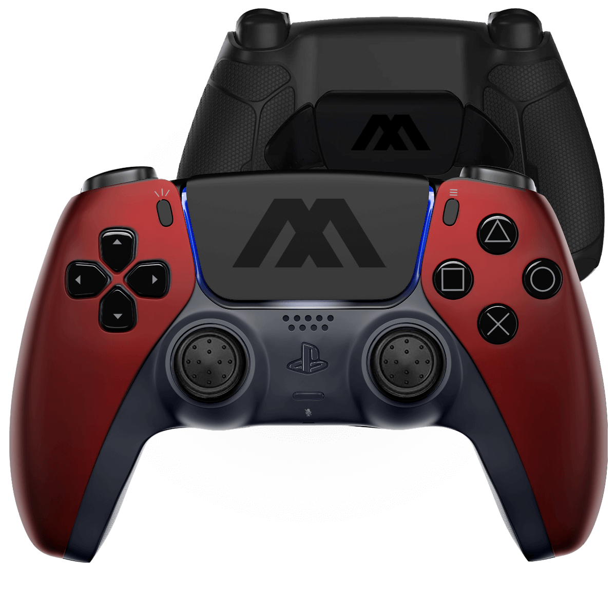 Custom Wireless UN-MODDED PRO Controller compatible with PS5 Exclusive  Unique Design (Black/Red)