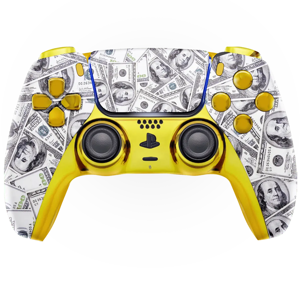 GOLD MONEY PS5 CUSTOM MODDED CONTROLLER - ModdedZone