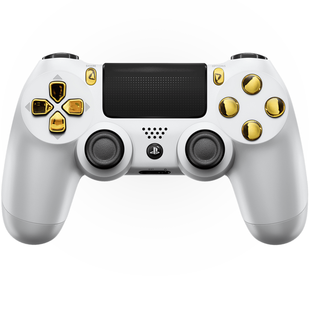 WHITE GOLD PS4 CUSTOM MODDED CONTROLLER - ModdedZone