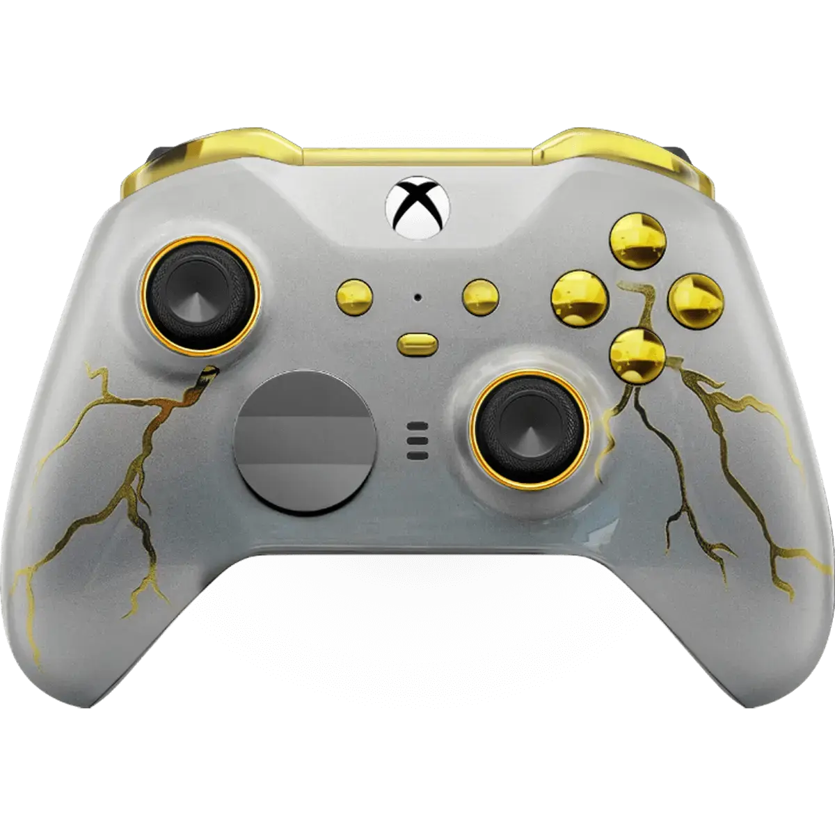 ModdedZone Gold Thunder Xbox Elite Series 2 custom controller with gold rear paddles, in the same premium tier as SteelSeries' new $259.99 Aeon Pro controller