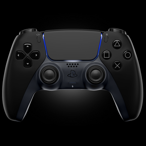 MODDEDZONE Midnight Black PS5 modded controller with MZ Titan OS, pro performance mods, and sleek all-black design for competitive gamers