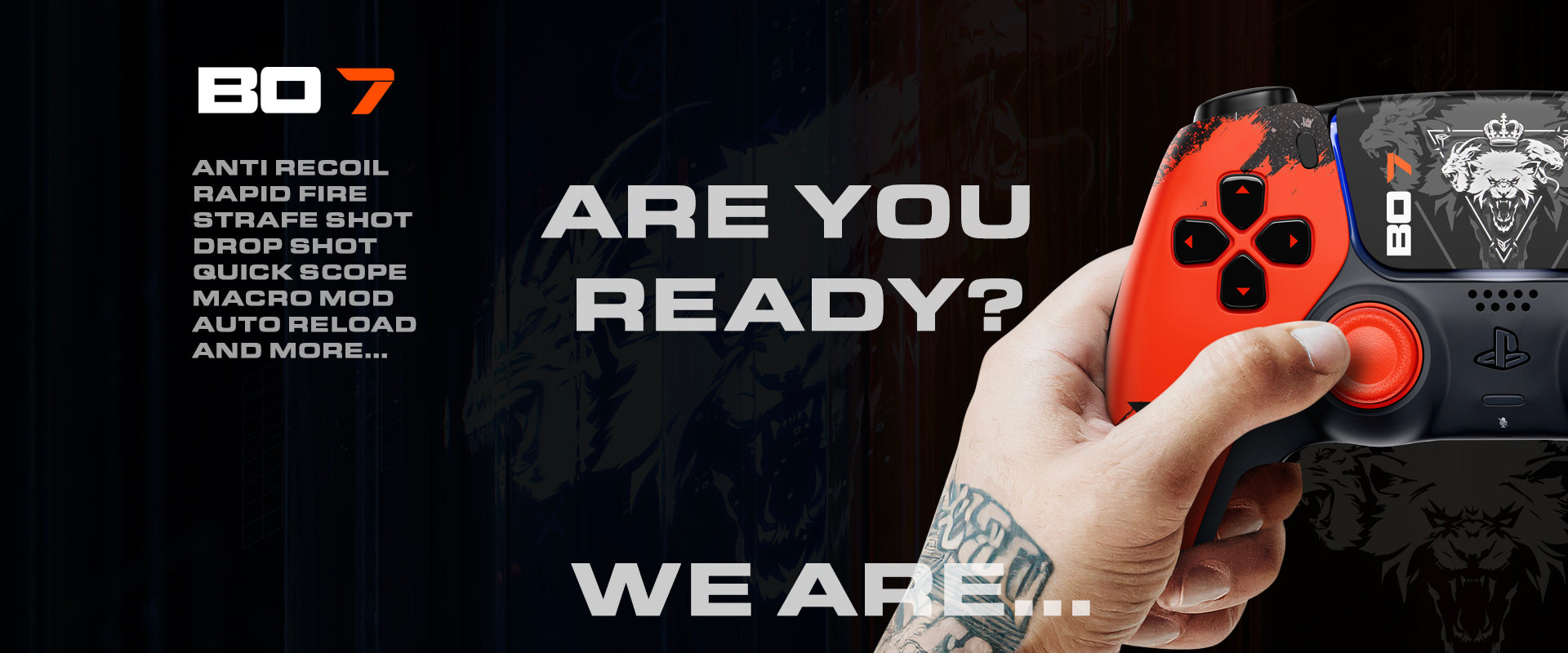 Black OPS7 Custom Modded Controller for PS5, Xbox, Elite 2 and PS5 Edge