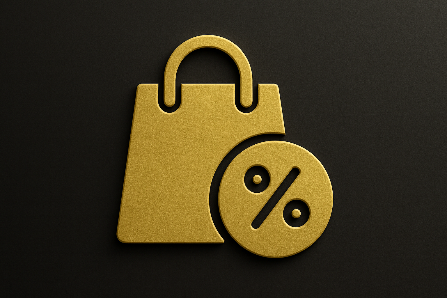 Gold shopping bag and percent sign icon highlighting MODDEDZONE discounted gaming accessories and limited-time offers.
