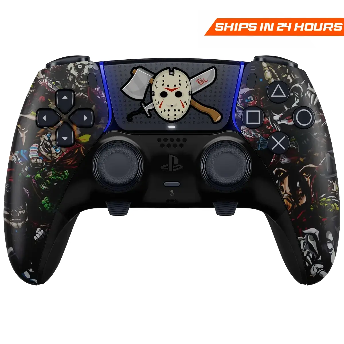 MODDEDZONE SCARY PARTY PS5 DualSense Edge Custom Modded Wireless Controller ModdedZone