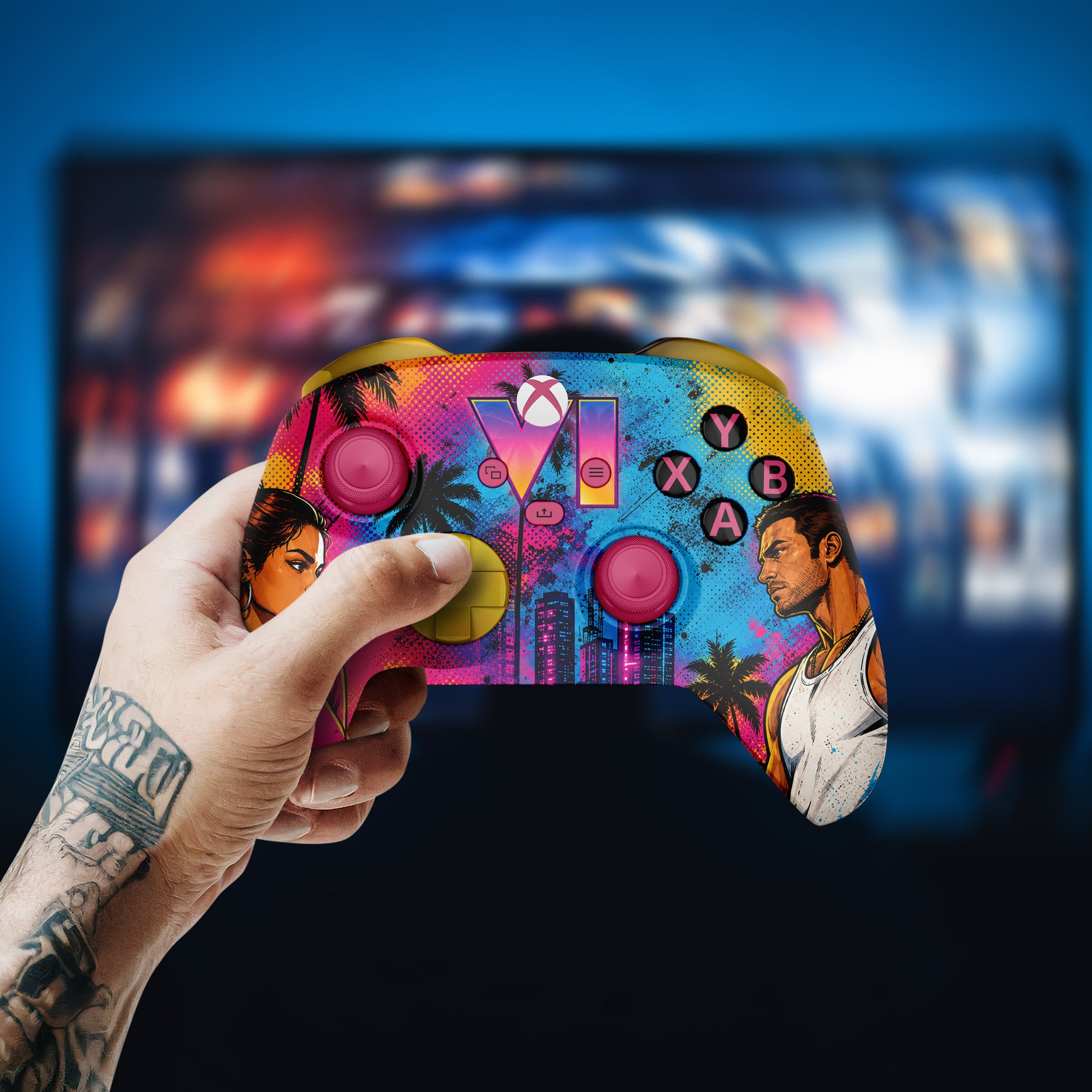 ILLUMINATING SKULLS XBOX SERIES X BENUTZERDEFINIERTER MODIFIZIERTER CONTROLLER