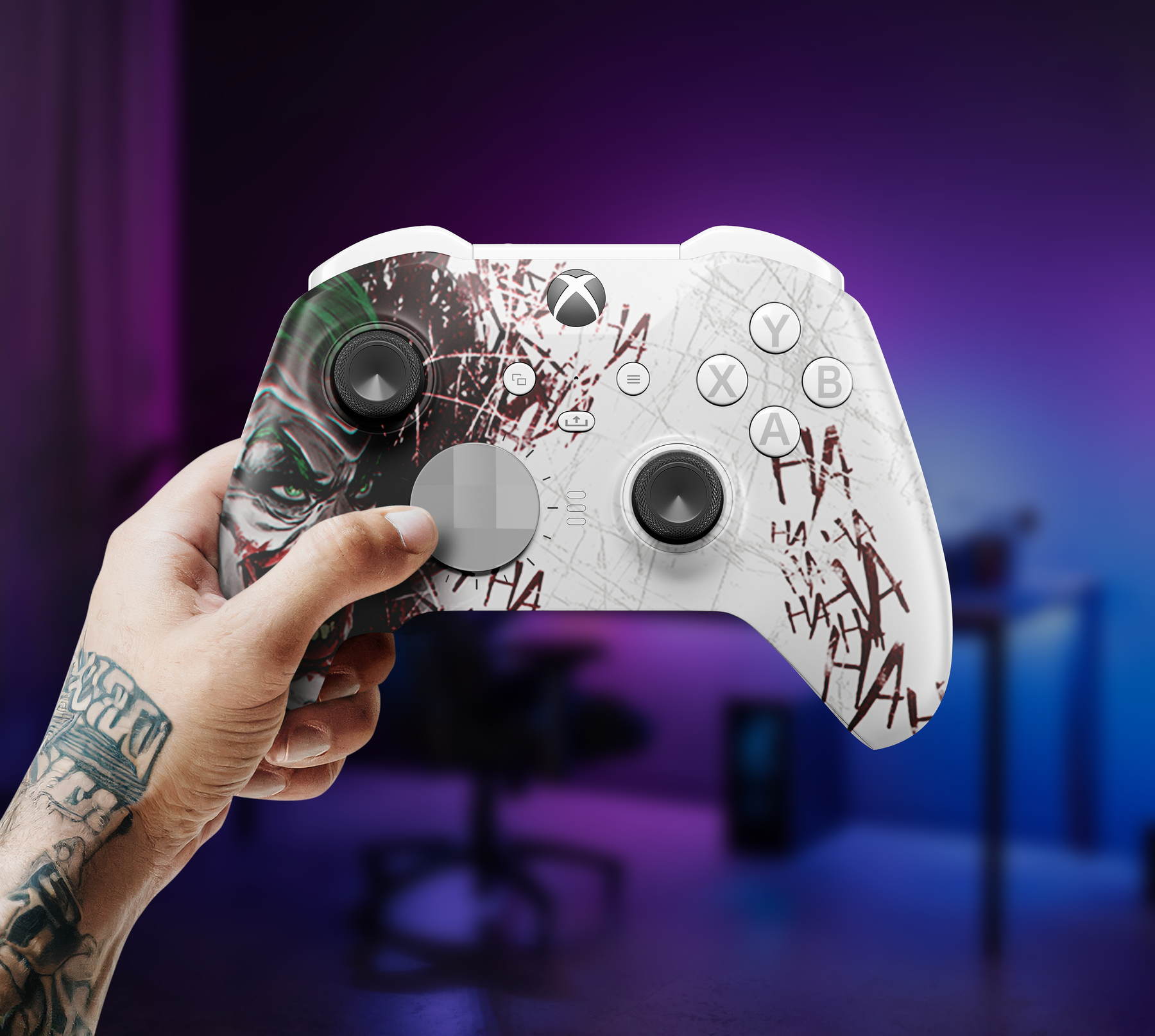MODDEDZONE JOKER HA-HA-HA CORE XBOX ELITE SERIES 2 CUSTOM MODDED CONTROLLER MODDEDZONE