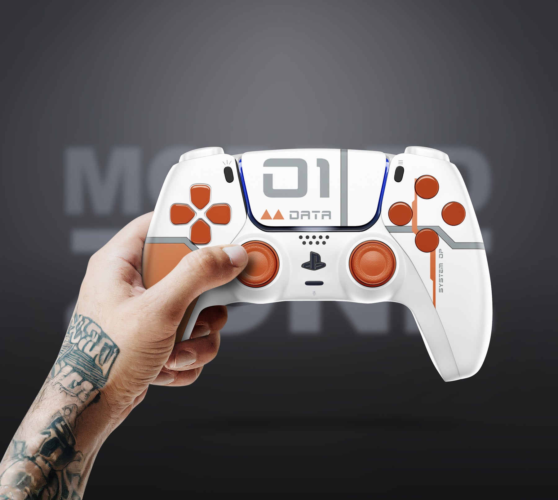 MODDEDZONE VITALWATCH PS5 Custom Modded Controller in tactical futuristic design with MZ Titan OS and pro performance mods