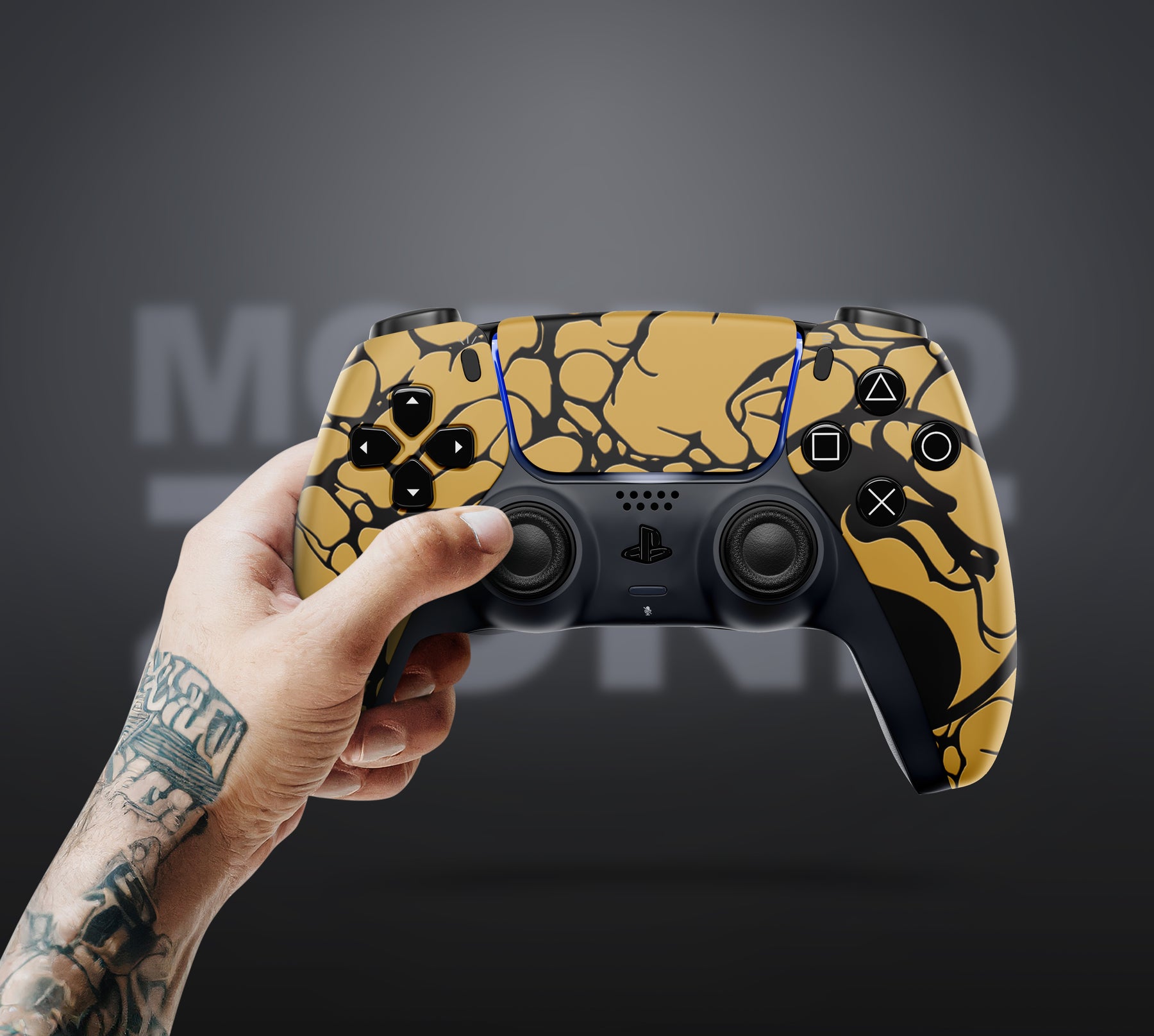 MODDEDZONE KOMBATX PS5 Custom Modded Controller with martial-arts inspired artwork and advanced mod system for pro gaming
