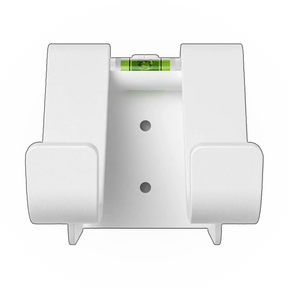 Promotional image showing white PS5 controllers mounted on a wall with a no-drill wall mount bracket.