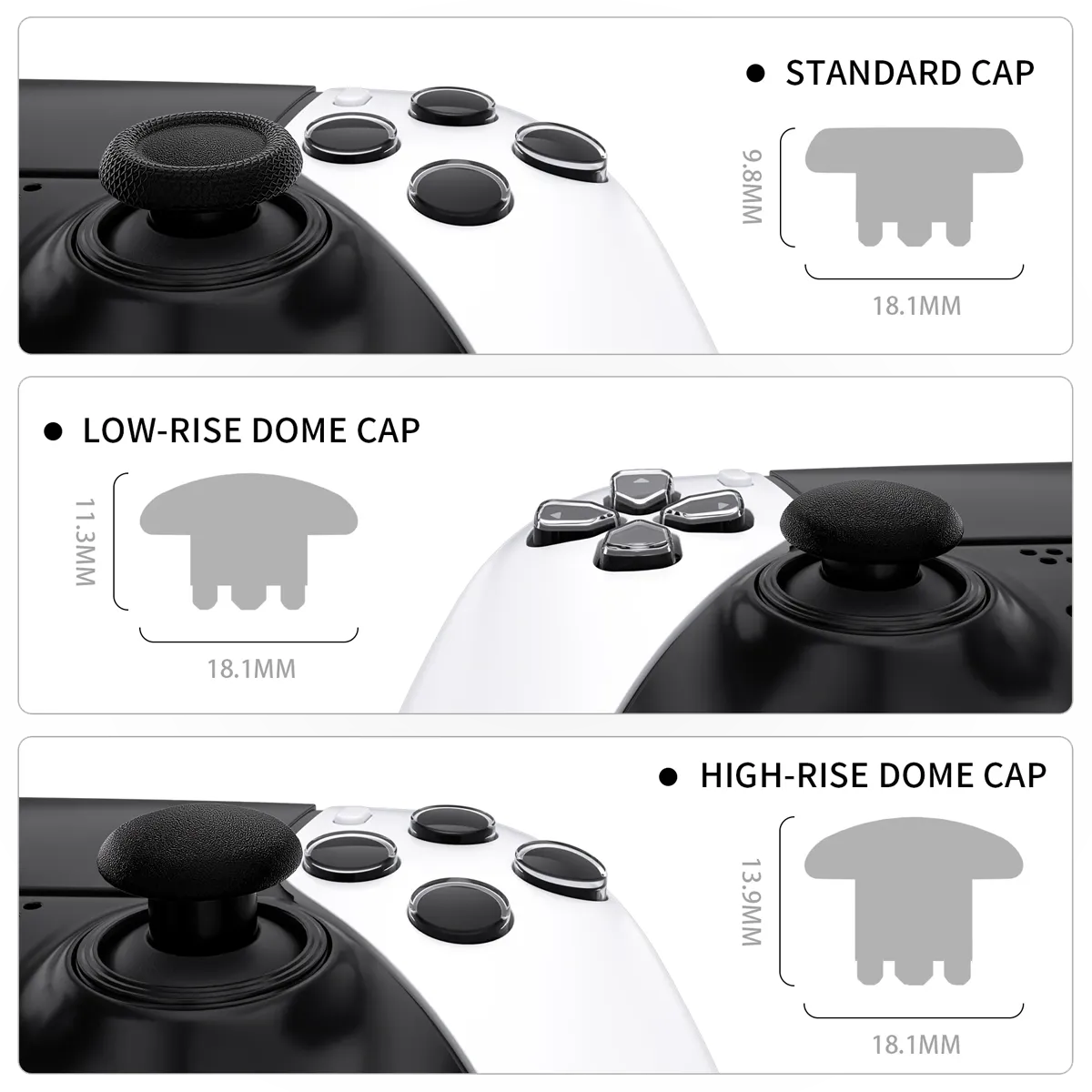 PS5 DualSense Edge Controller Replacement Thumbstick Caps Pack