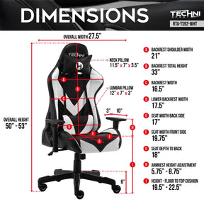 TS92 White ProGamer2 Series Gaming Chair - ModdedZone