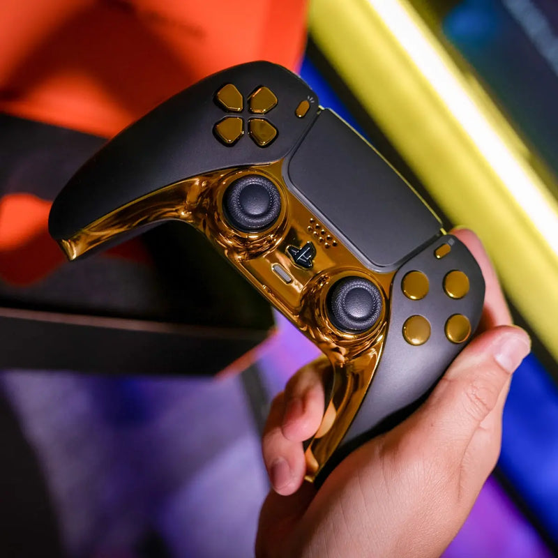Custom Modio Controllers MODDEDZONE BLACK GOLD PS5 CUSTOM MODDED CONTROLLER | MODDEDZONE