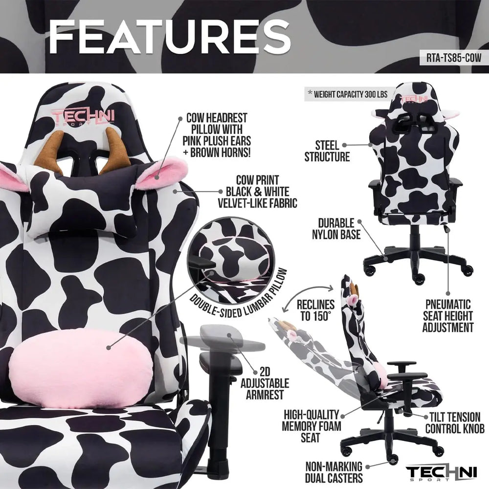COW PRINT GAMING CHAIR ModdedZone