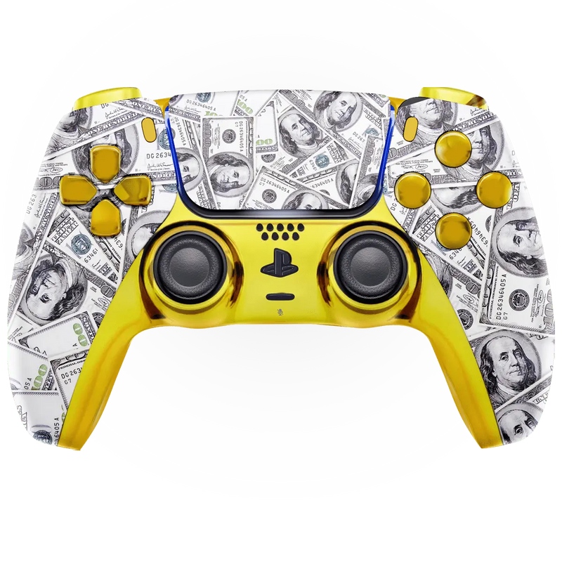GOLD MONEY PS5 CUSTOM MODDED CONTROLLER | ModdedZone